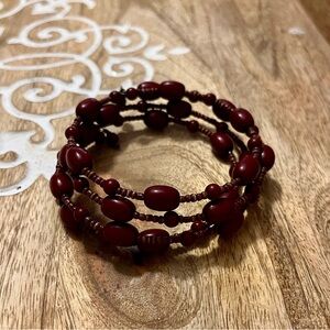 Elegant Maroon Beaded Bracelet
